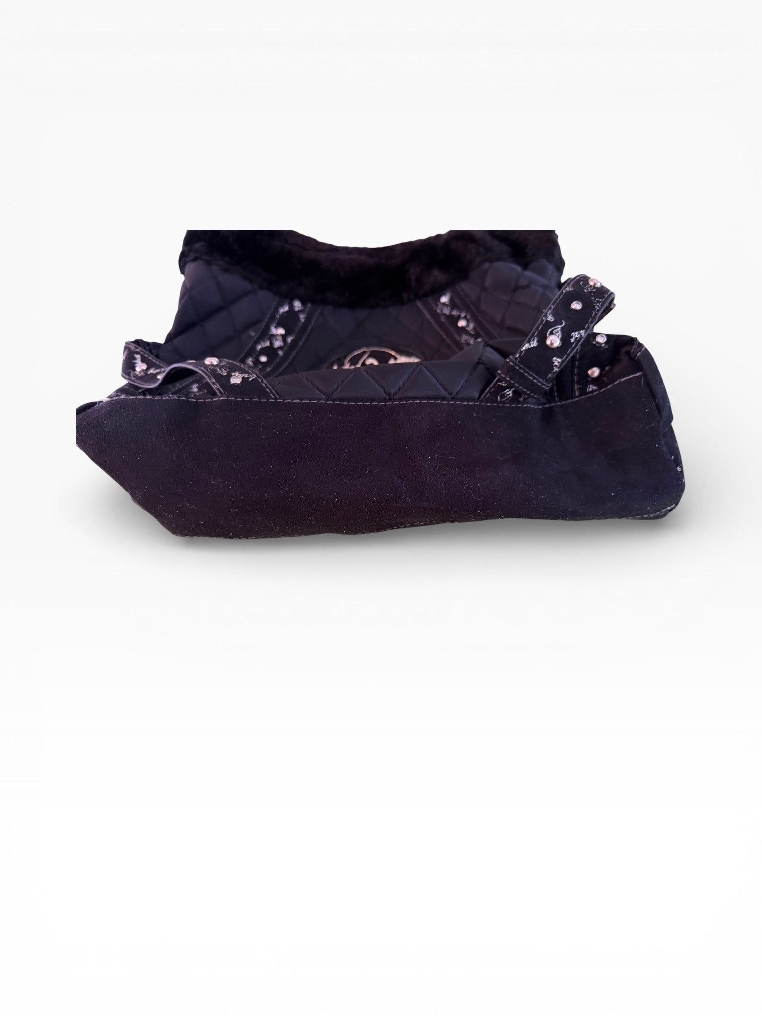 Baby Phat Quilted Chain Faux Fur Hobo