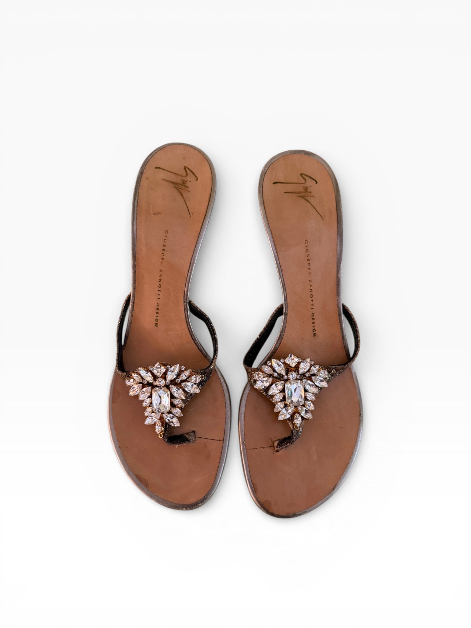 Giuseppe Zanotti Crystal Starburst Thong Sandals