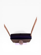 Roberto Cavalli Crystal Tribal Mask Studded Chain Bag