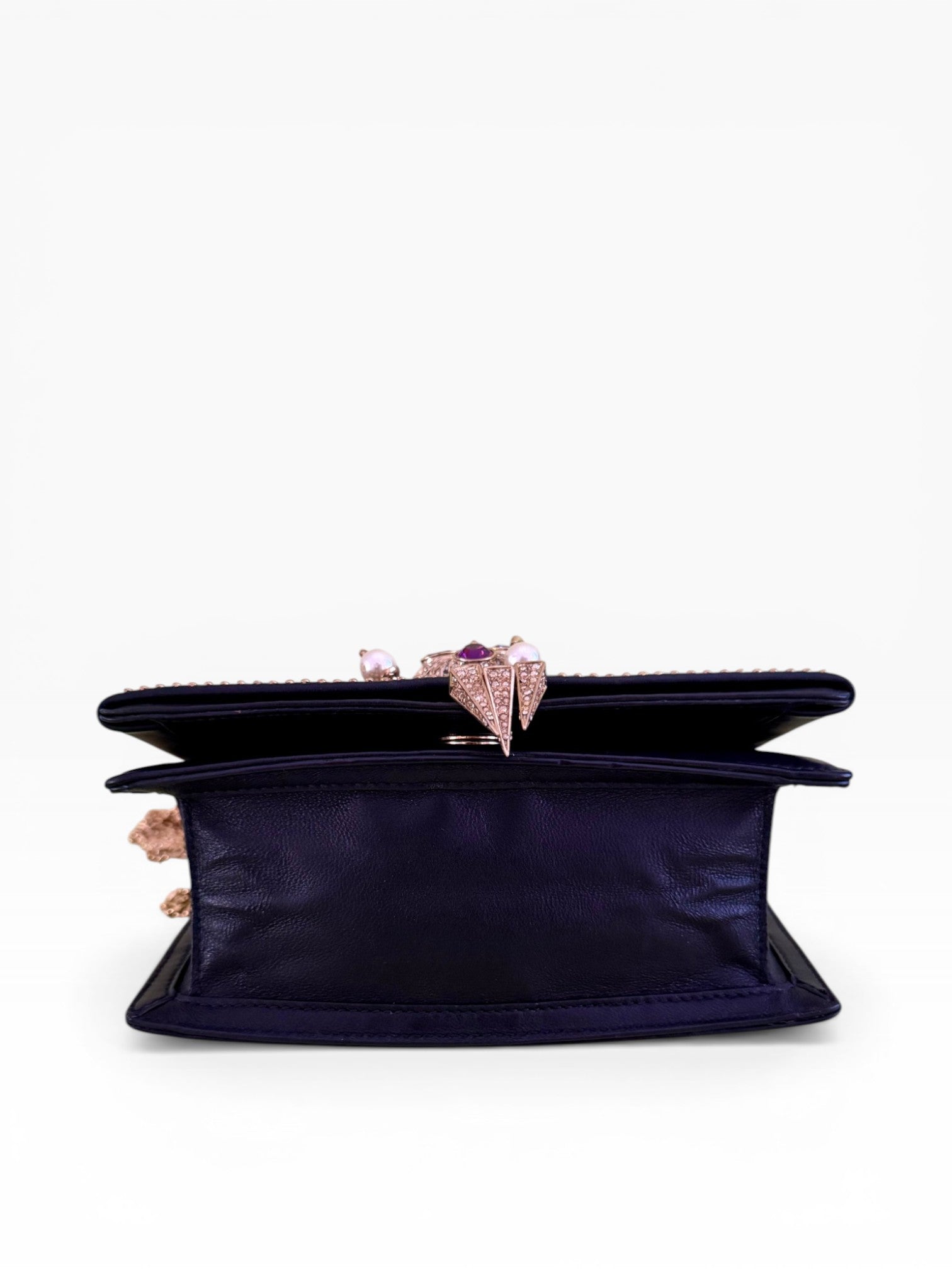 Roberto Cavalli Crystal Tribal Mask Studded Chain Bag