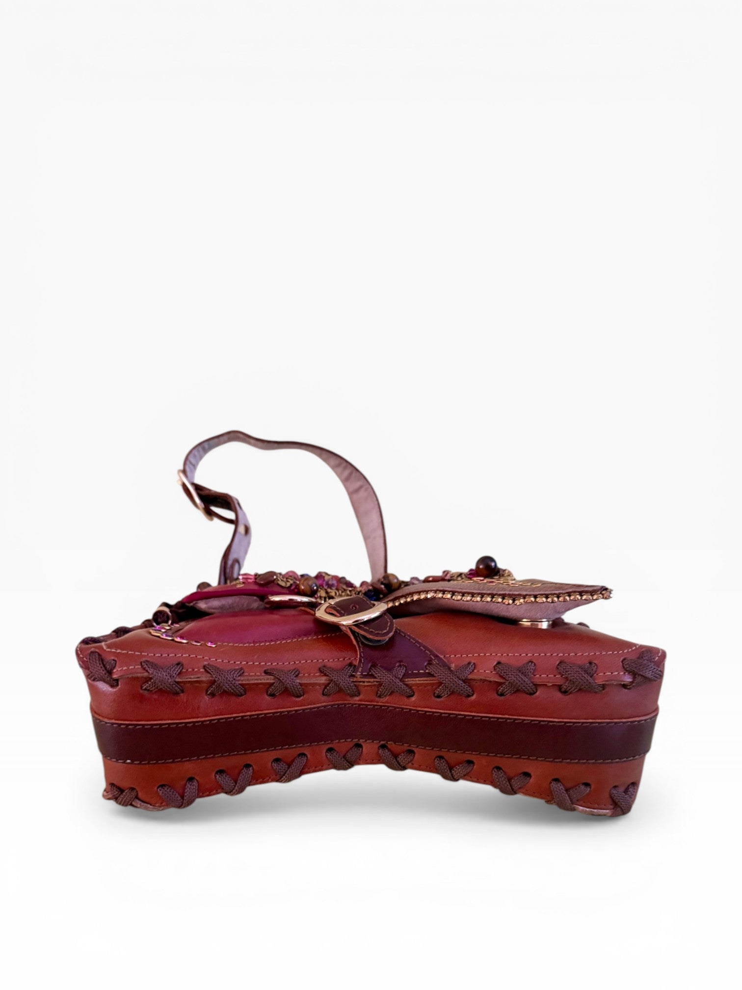 Bracher Emden London Jeweled Fringe Butterfly Shoulder Bag