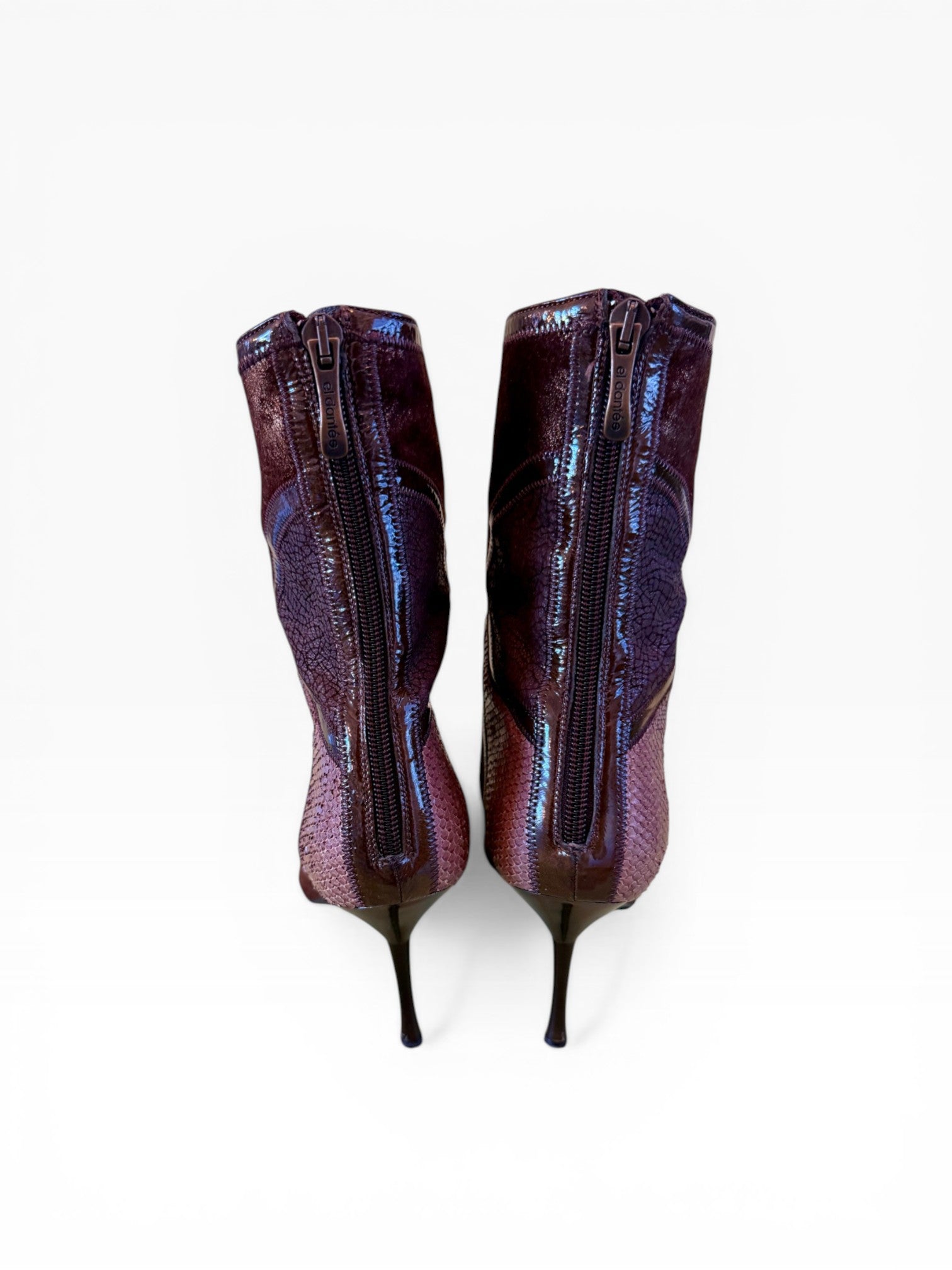 El Dantés Patchwork Leopard Stiletto Boots