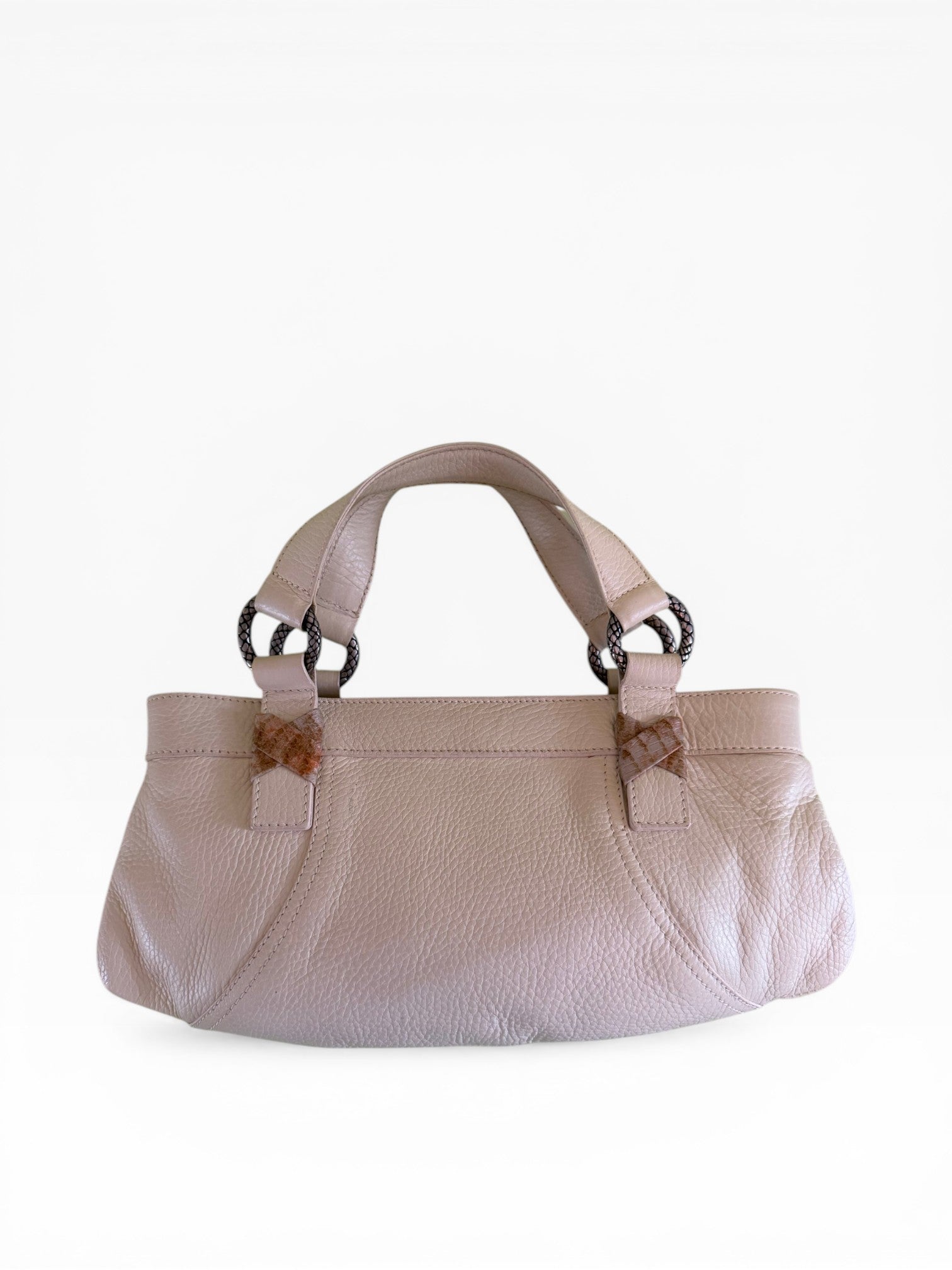 Roberto Cavalli Freedom Snake Head Leather Handbag