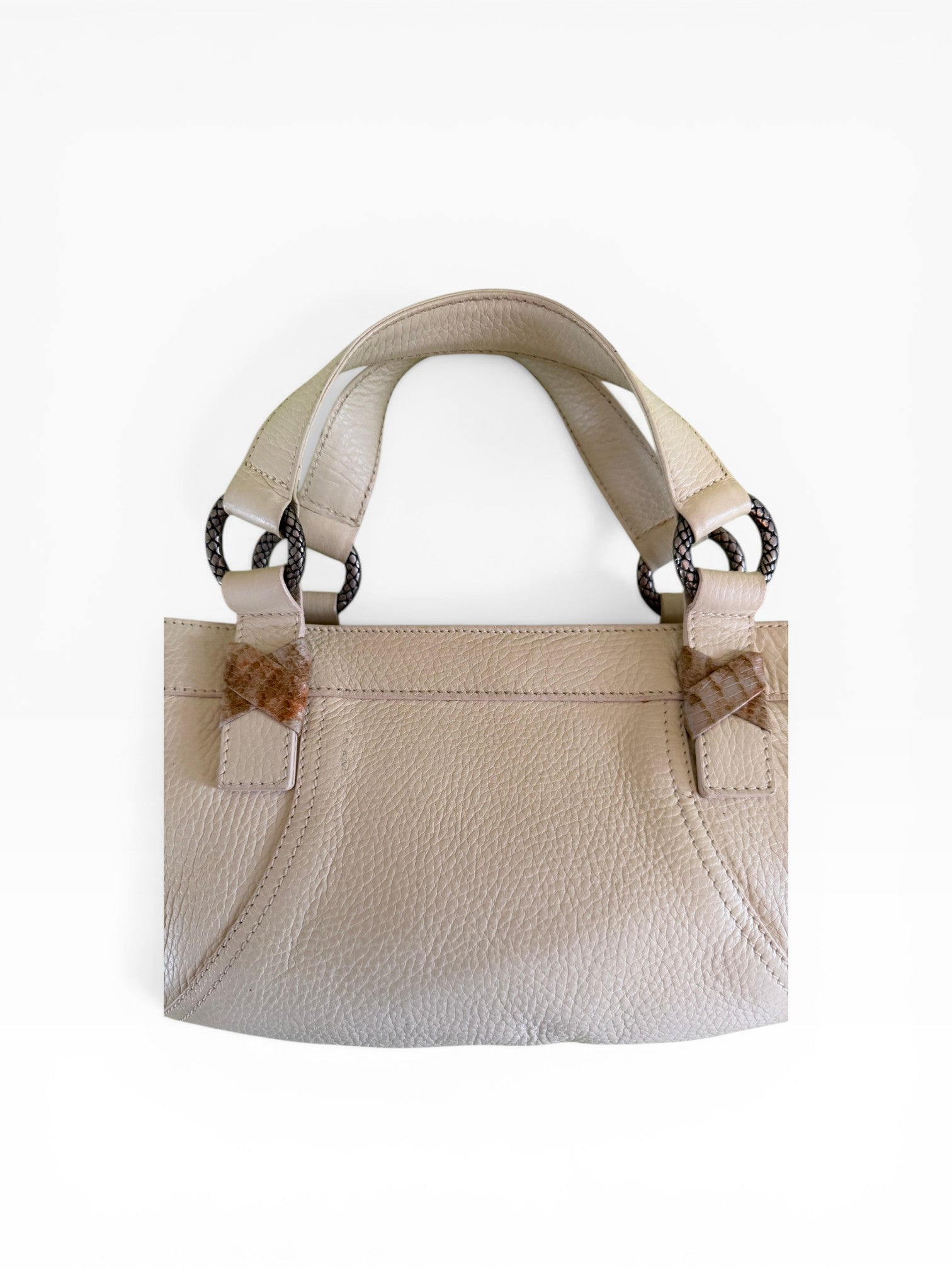 Roberto Cavalli Freedom Snake Head Leather Handbag