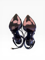 Cavalli Class by Roberto Cavalli Black Leather Buckle Stiletto Heels