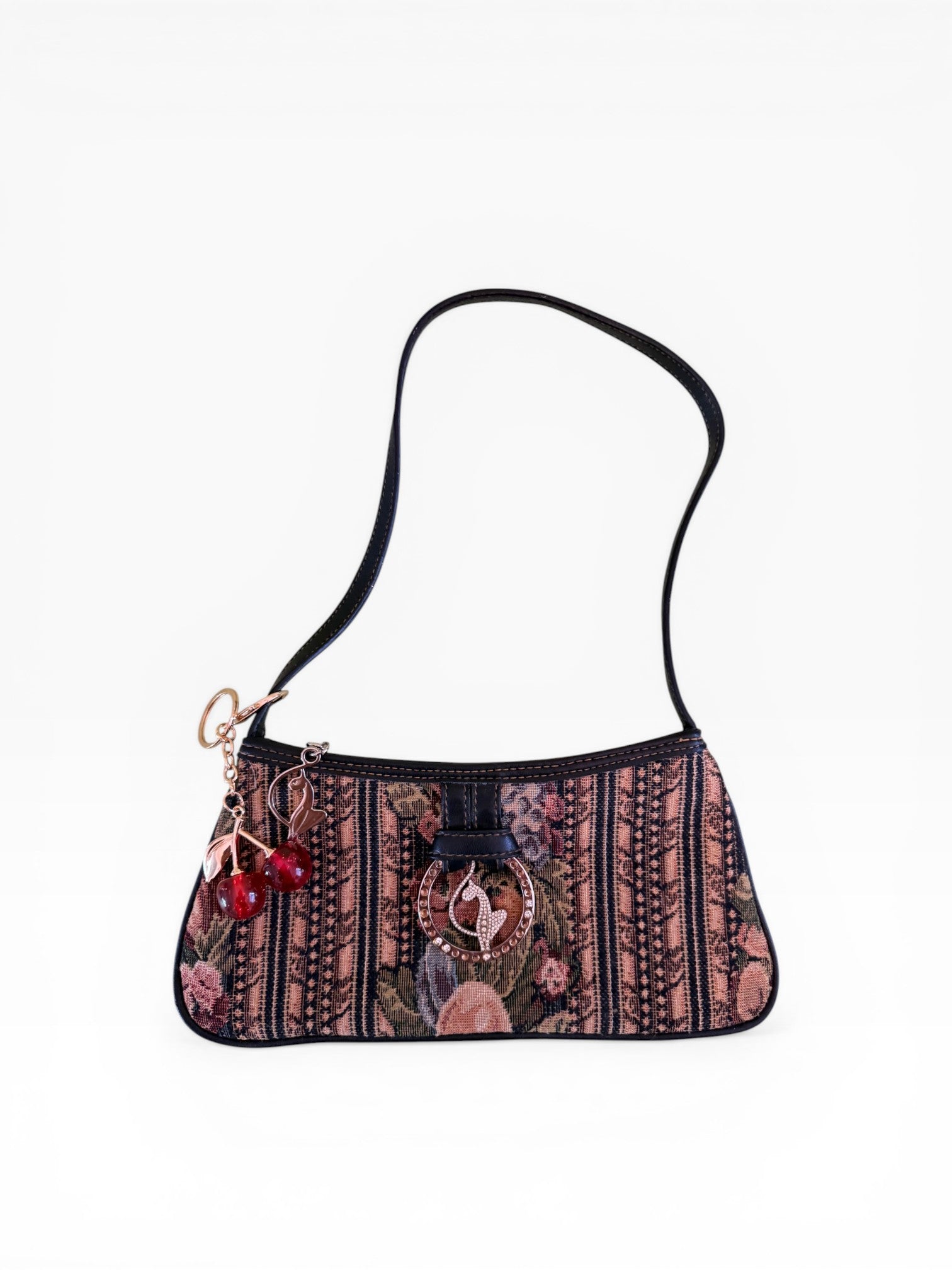 Baby Phat Tapestry Brocade Crystal Cat Mini Shoulder Bag
