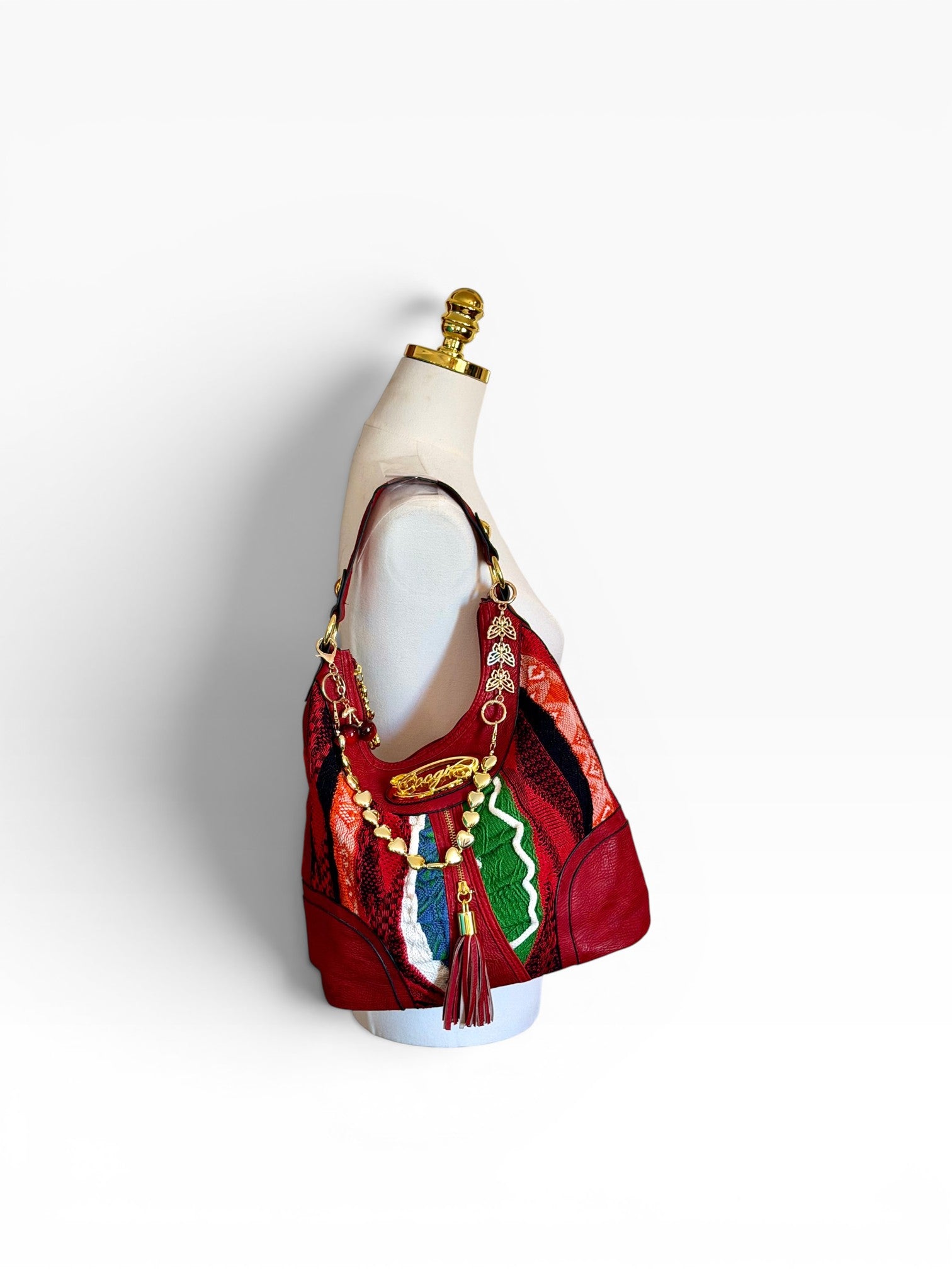 Coogi Vintage Sweater Knit Hobo Shoulder Bag