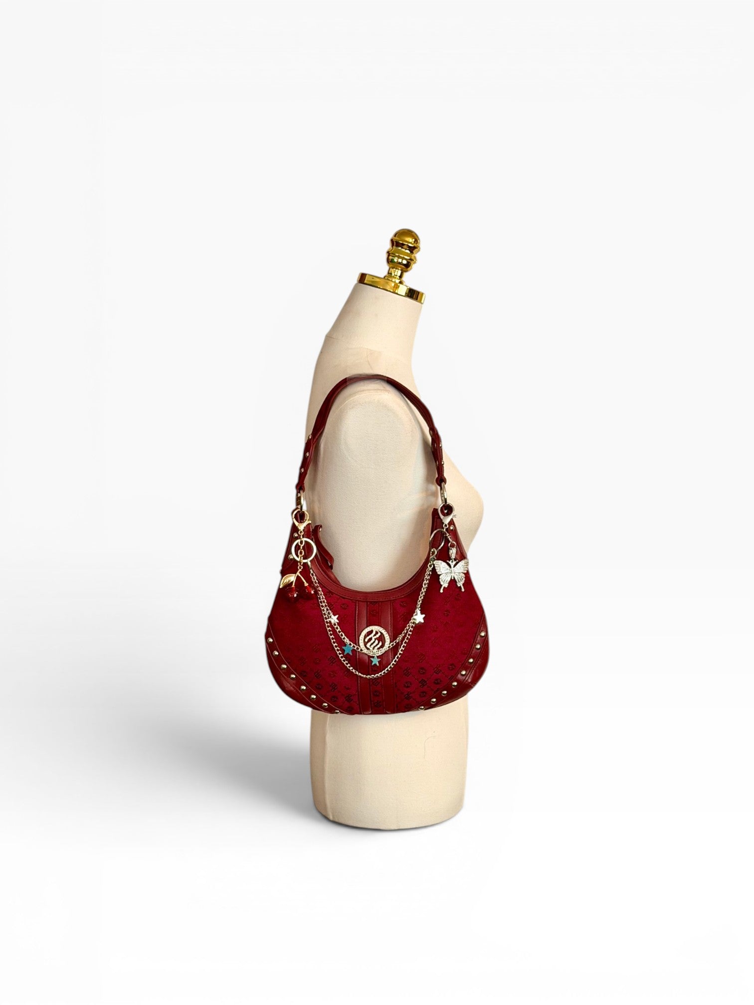 Rocawear Monogram Jacquard Hobo Shoulder Bag