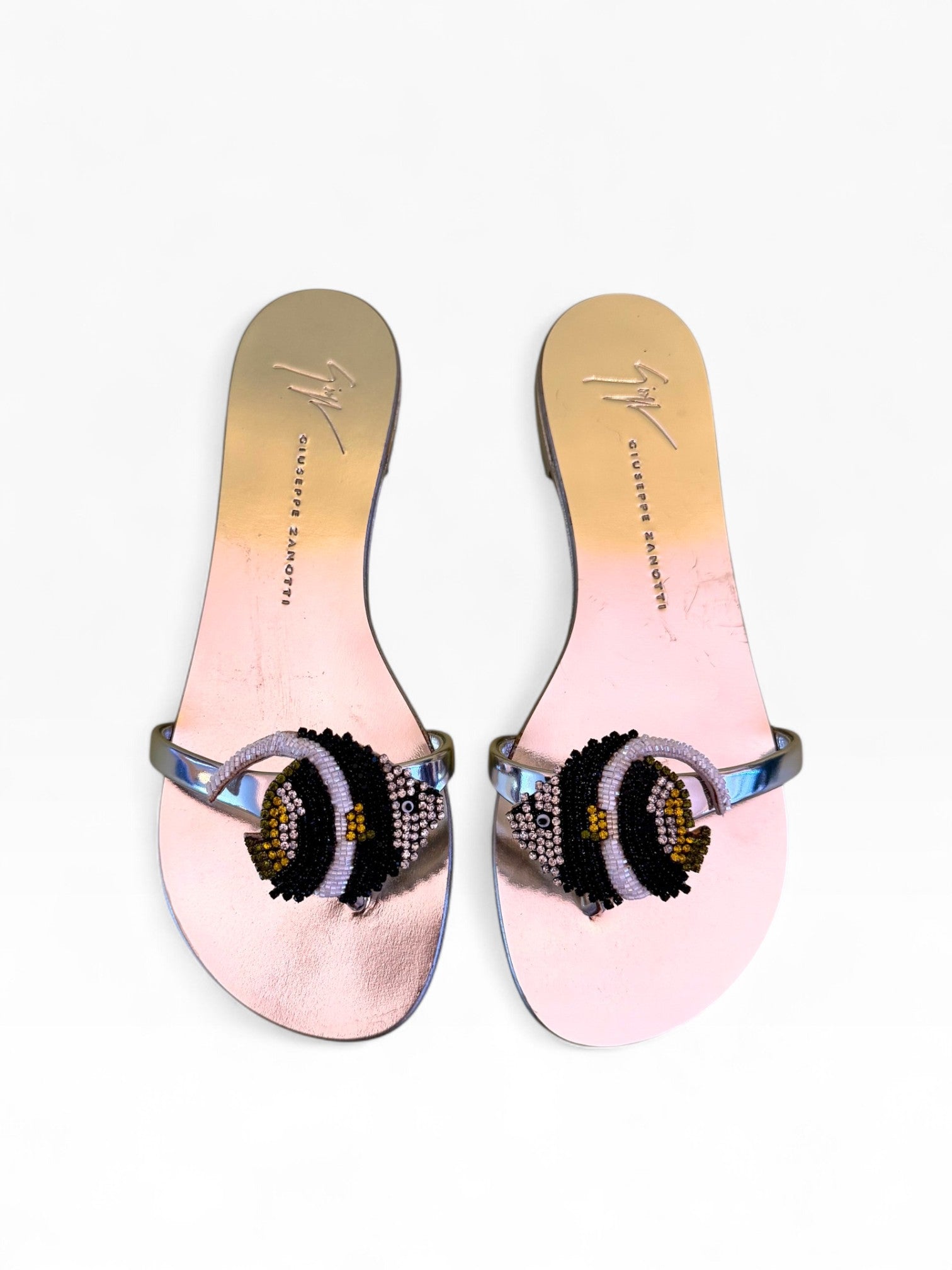 Giuseppe Zanotti Silver Fish Sandals