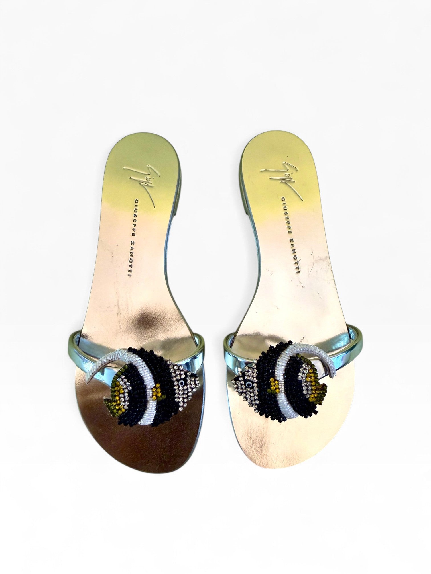 Giuseppe Zanotti Silver Fish Sandals