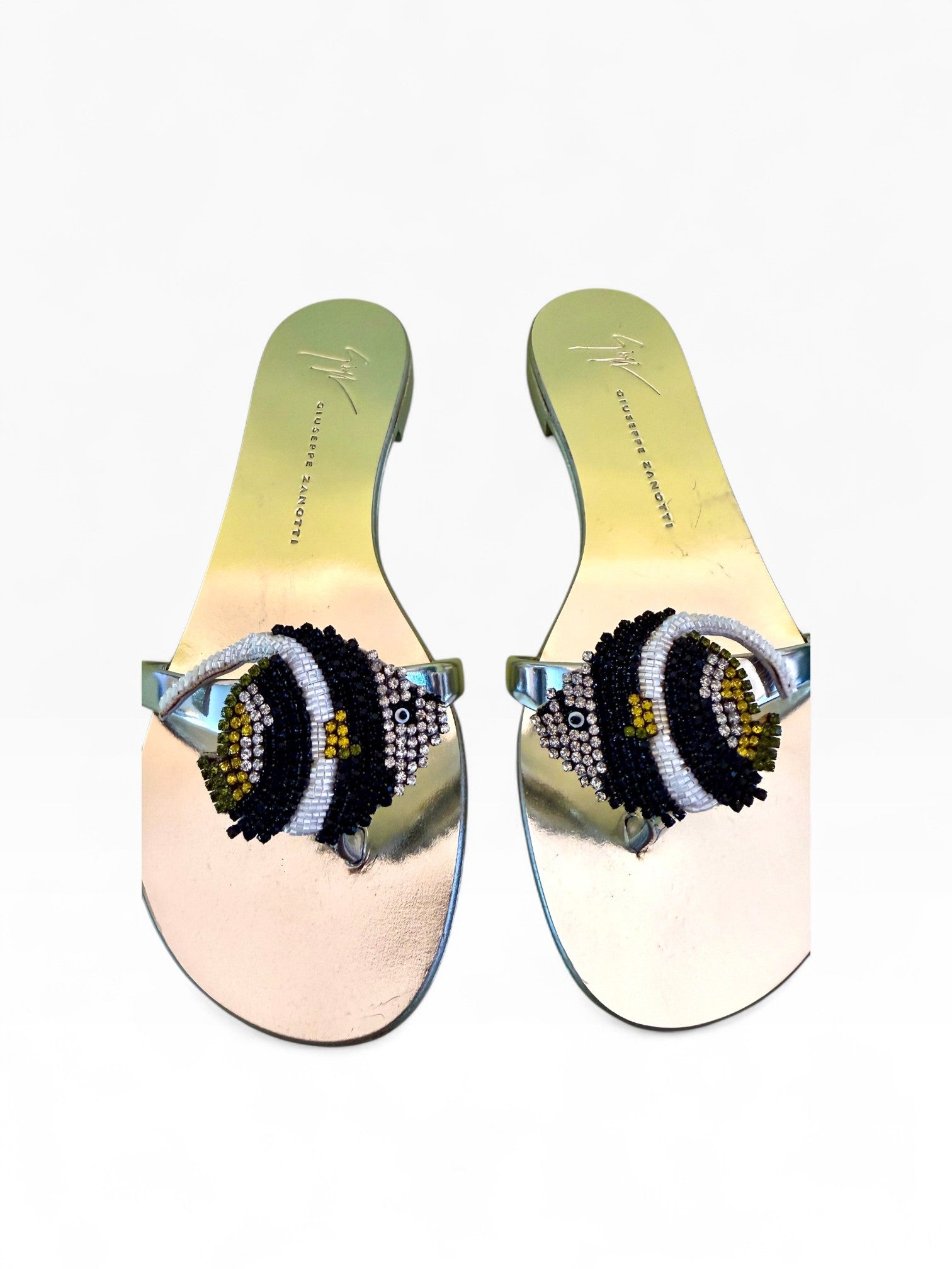 Giuseppe Zanotti Silver Fish Sandals