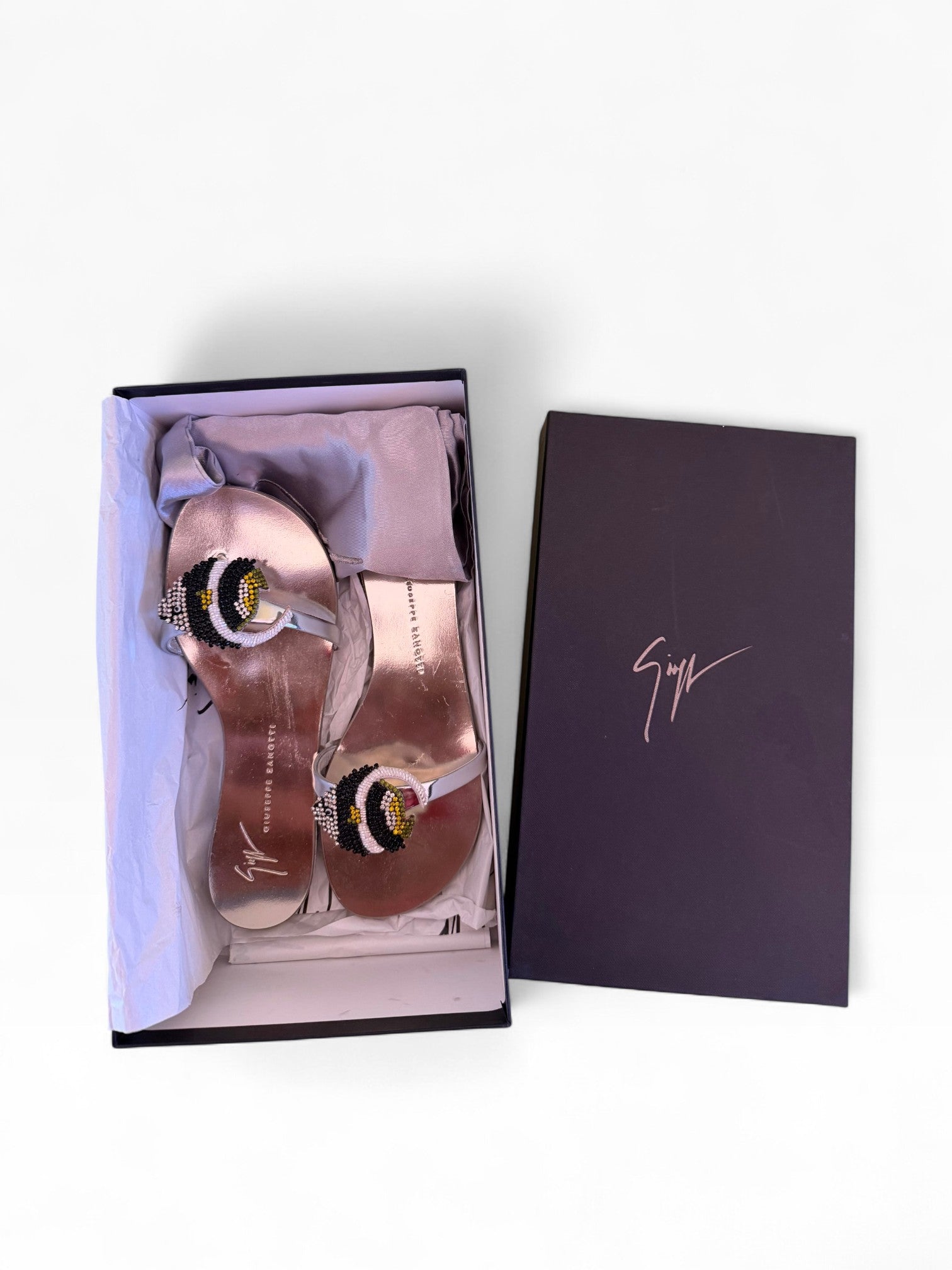 Giuseppe Zanotti Silver Fish Sandals