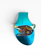 Giuseppe Zanotti Teal Fish Beaded Sandals