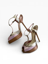 Christian Dior Pink & Gold Platform Heels