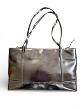 Baby Phat Metallic Pewter Shoulder Bag with Rhinestone Bow