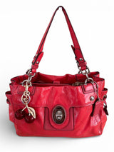 Coach Francine Patent Leather Satchel in Cherry Red