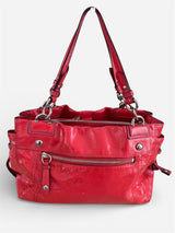 Coach Francine Patent Leather Satchel in Cherry Red