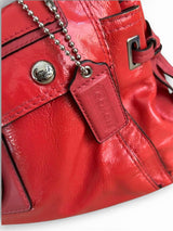 Coach Francine Patent Leather Satchel in Cherry Red