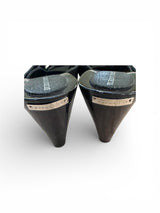 Burberry Black Leather Studded Mule Heels